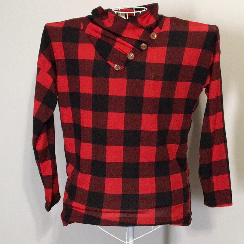 7th Ray, size medium, Buffalo checked long sleeve top